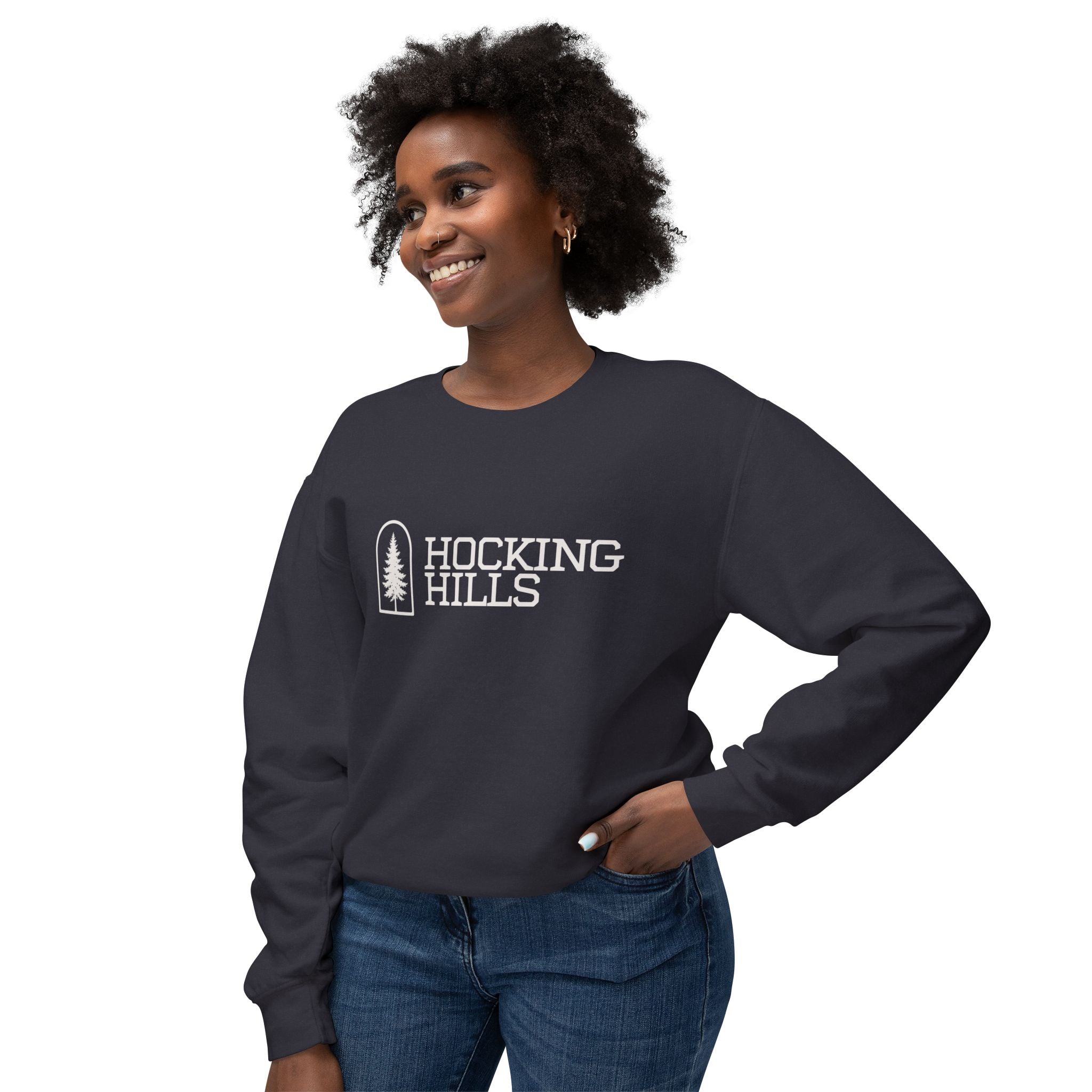 Hocking Hills Crewneck Sweatshirt — Minimal Tree Logo Pullover