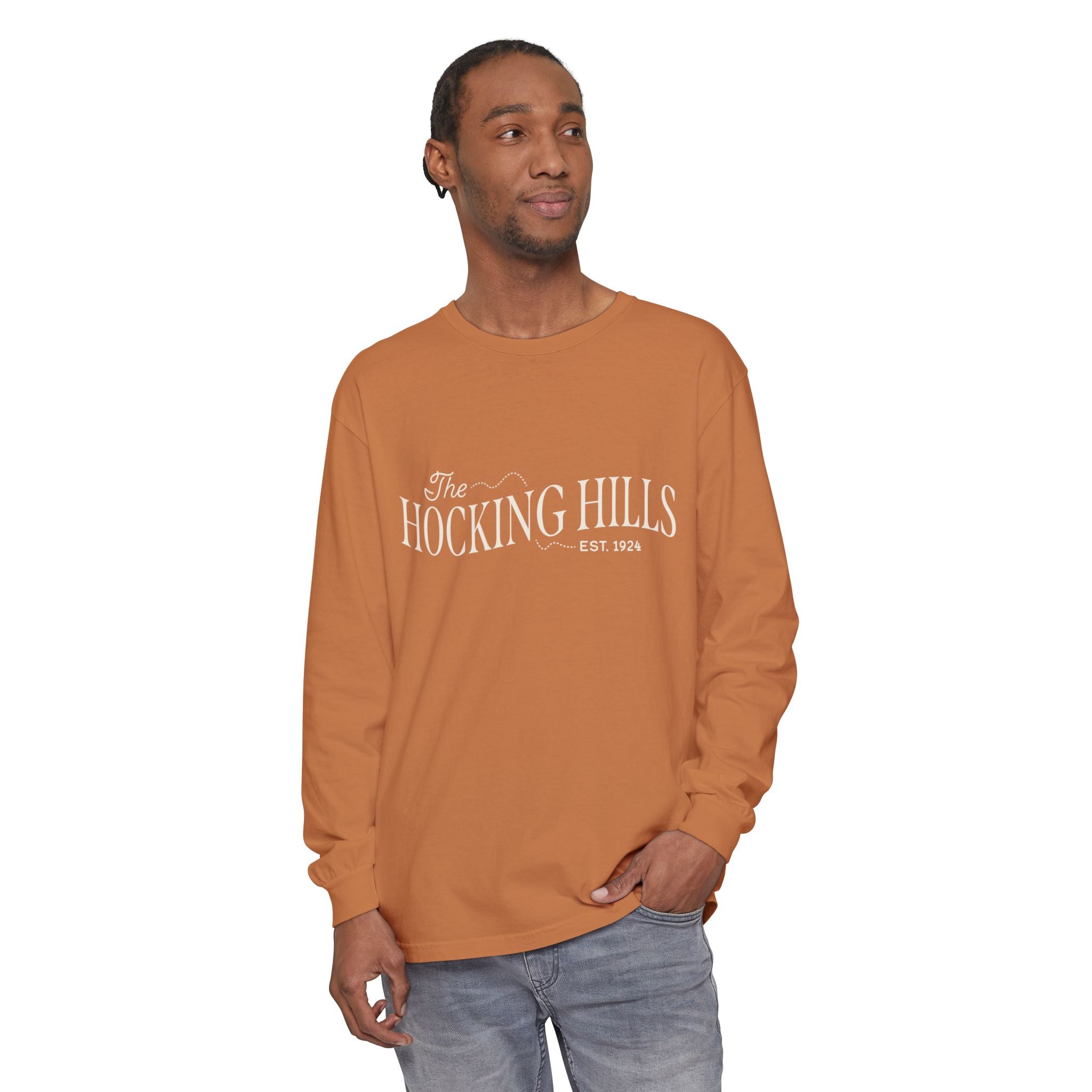 The Hocking Hills Long Sleeve Tee — Est. 1924 Rustic Outdoor Comfort