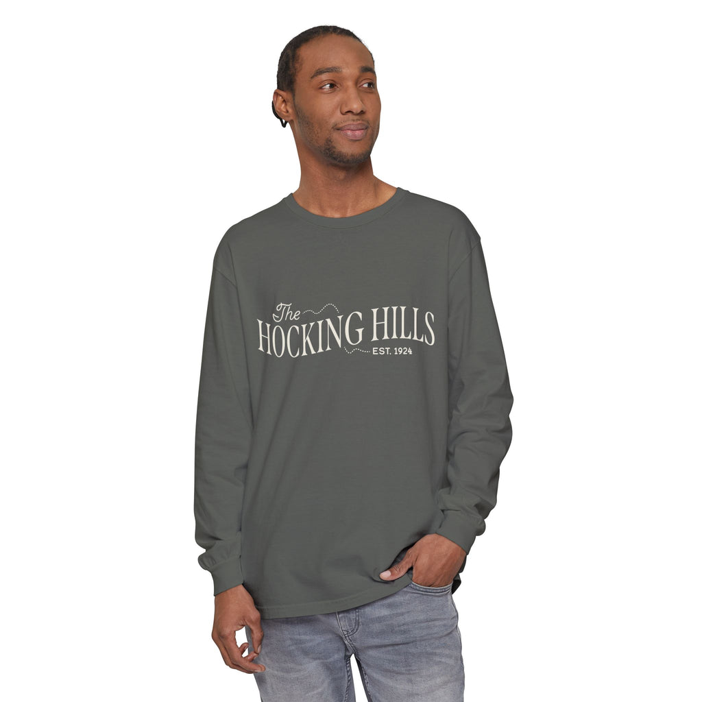 The Hocking Hills Long Sleeve Tee — Est. 1924 Rustic Outdoor Comfort
