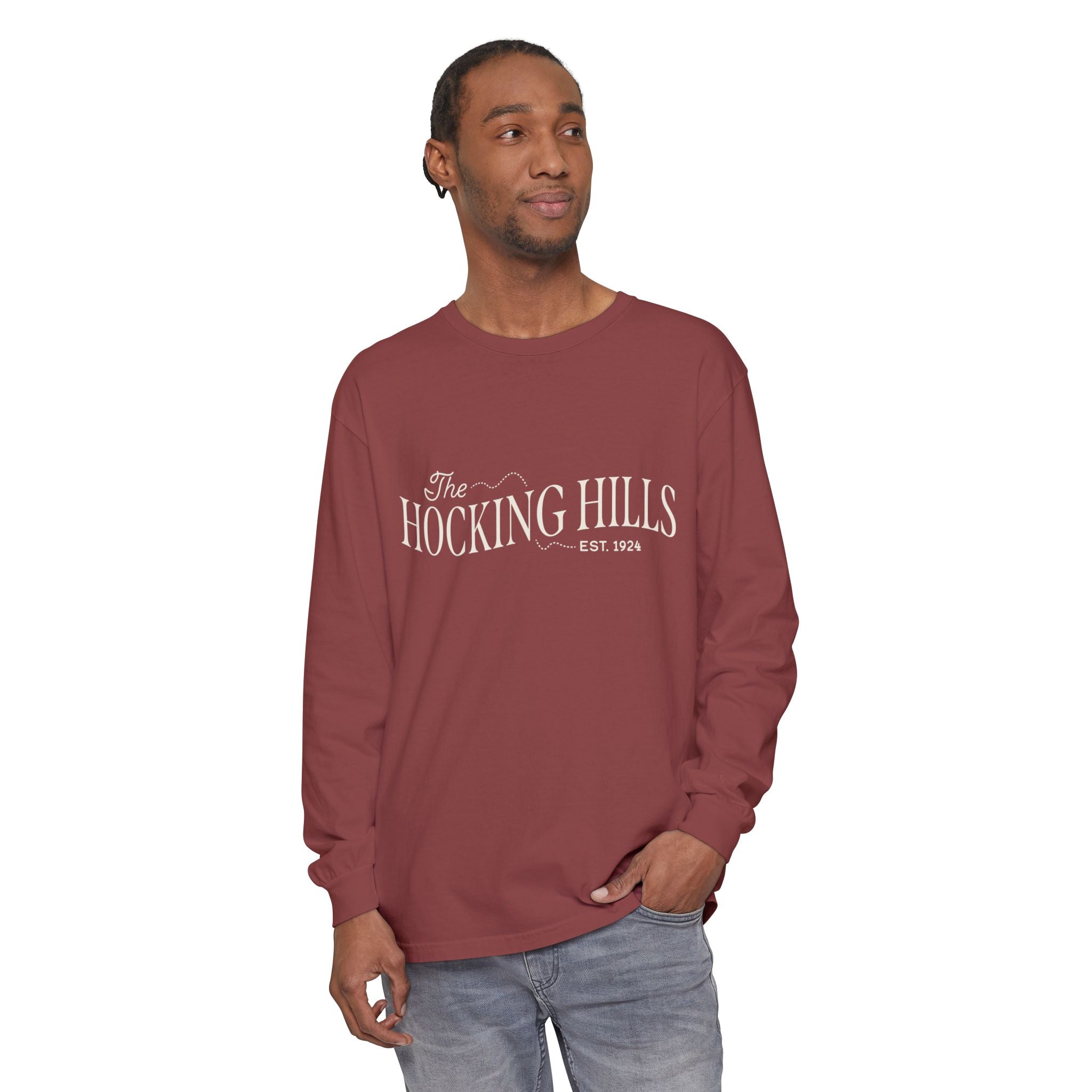 The Hocking Hills Long Sleeve Tee — Est. 1924 Rustic Outdoor Comfort