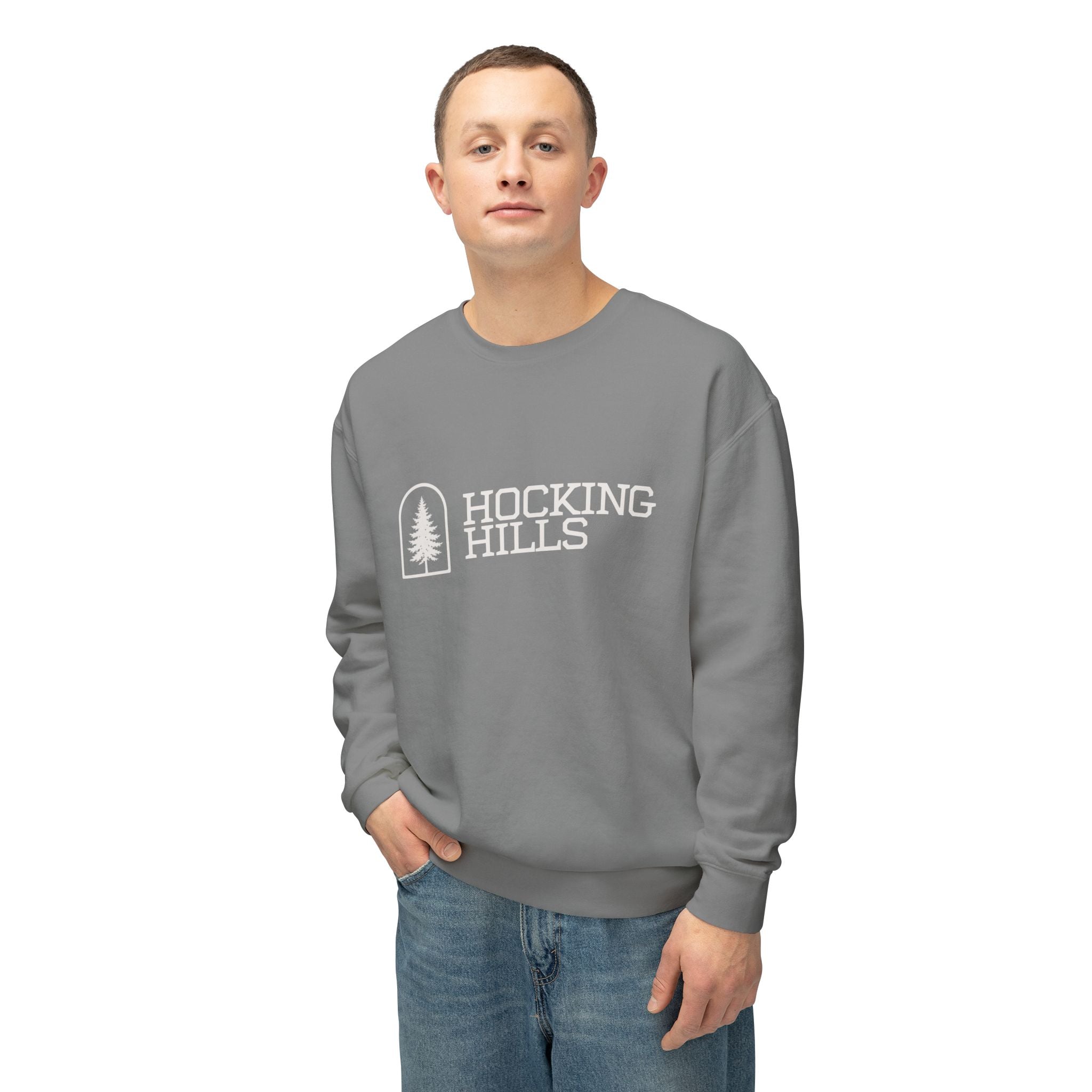 Hocking Hills Crewneck Sweatshirt — Minimal Tree Logo Pullover