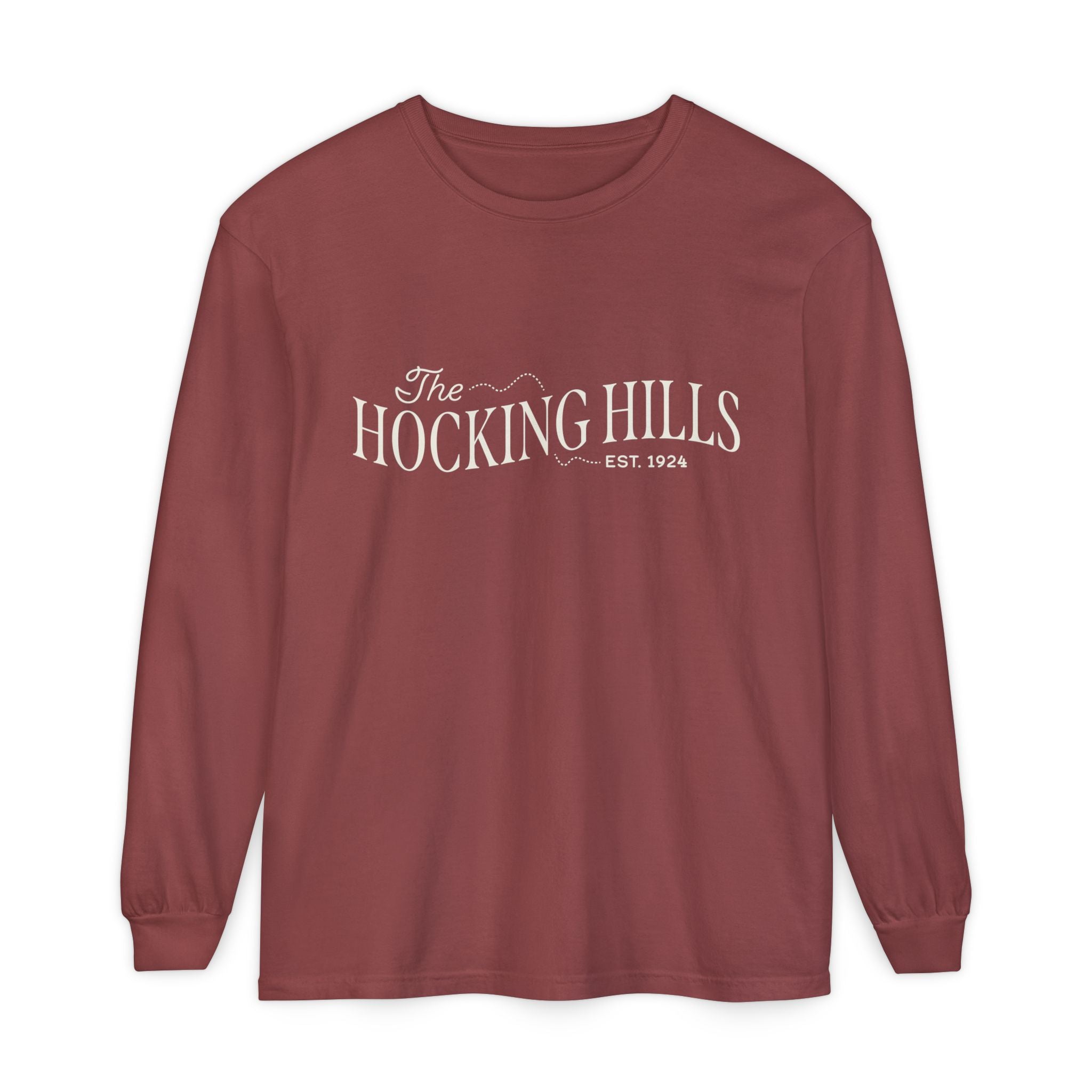 The Hocking Hills Long Sleeve Tee — Est. 1924 Rustic Outdoor Comfort