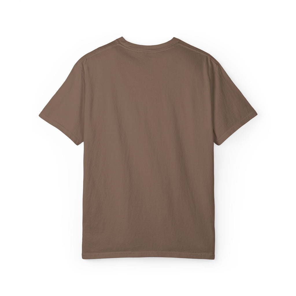 Camping Vibes T-Shirt — 'Adventure Awaits' Woodland Chest Logo