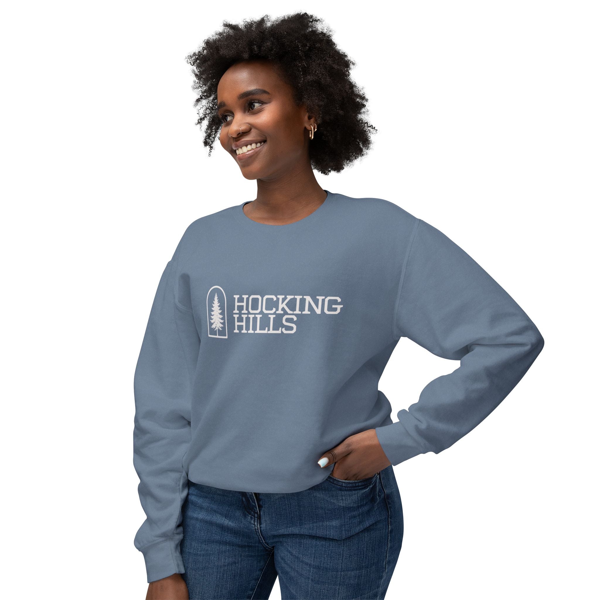 Hocking Hills Crewneck Sweatshirt — Minimal Tree Logo Pullover