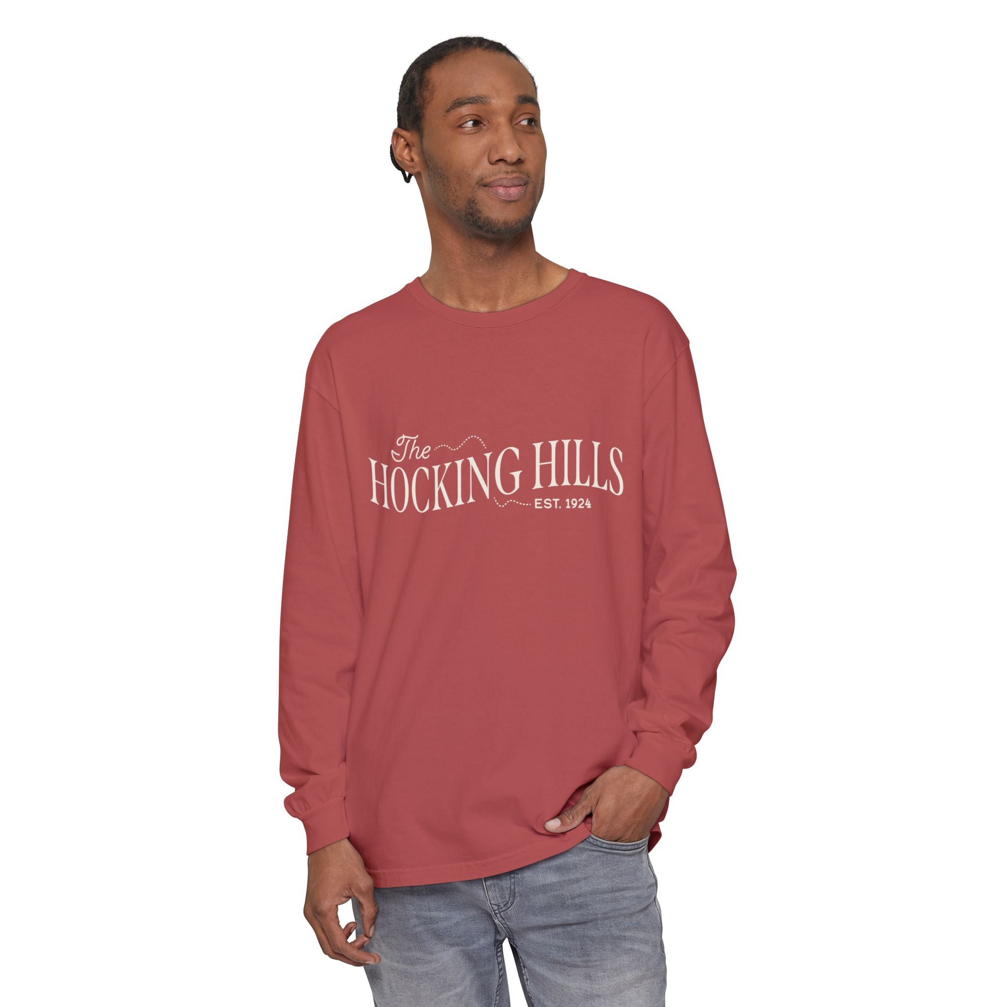 The Hocking Hills Long Sleeve Tee — Est. 1924 Rustic Outdoor Comfort