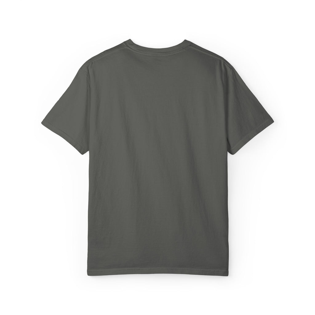 Camping Vibes T-Shirt — 'Adventure Awaits' Woodland Chest Logo