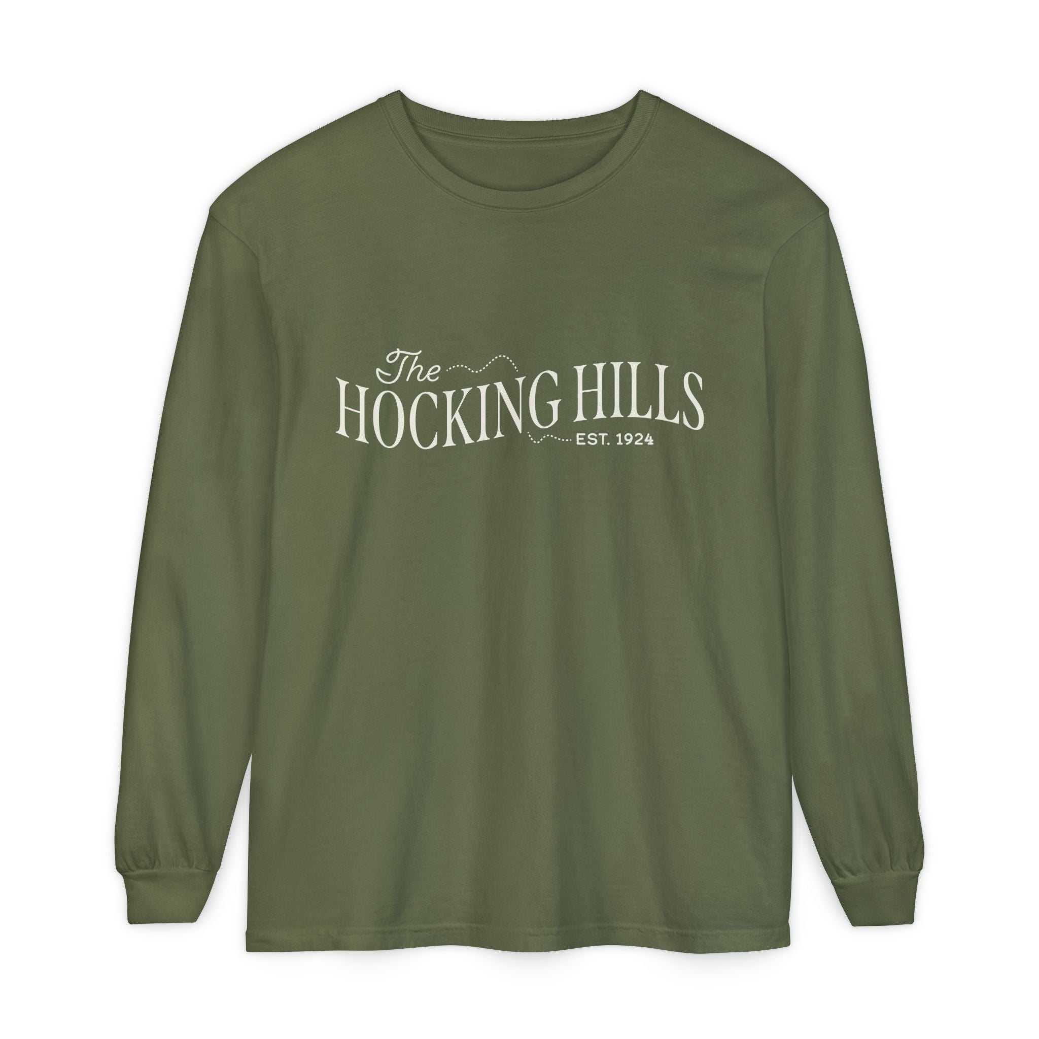 The Hocking Hills Long Sleeve Tee — Est. 1924 Rustic Outdoor Comfort