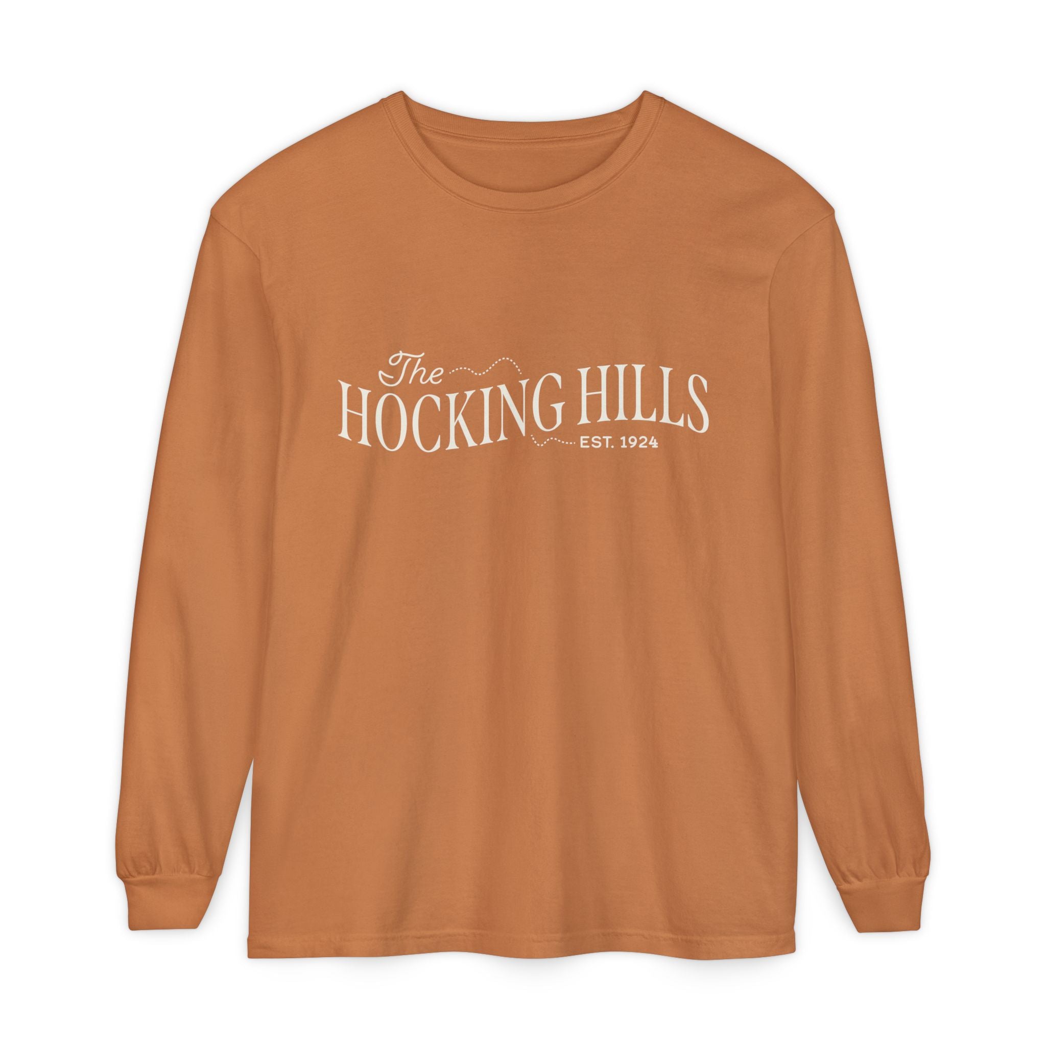 The Hocking Hills Long Sleeve Tee — Est. 1924 Rustic Outdoor Comfort