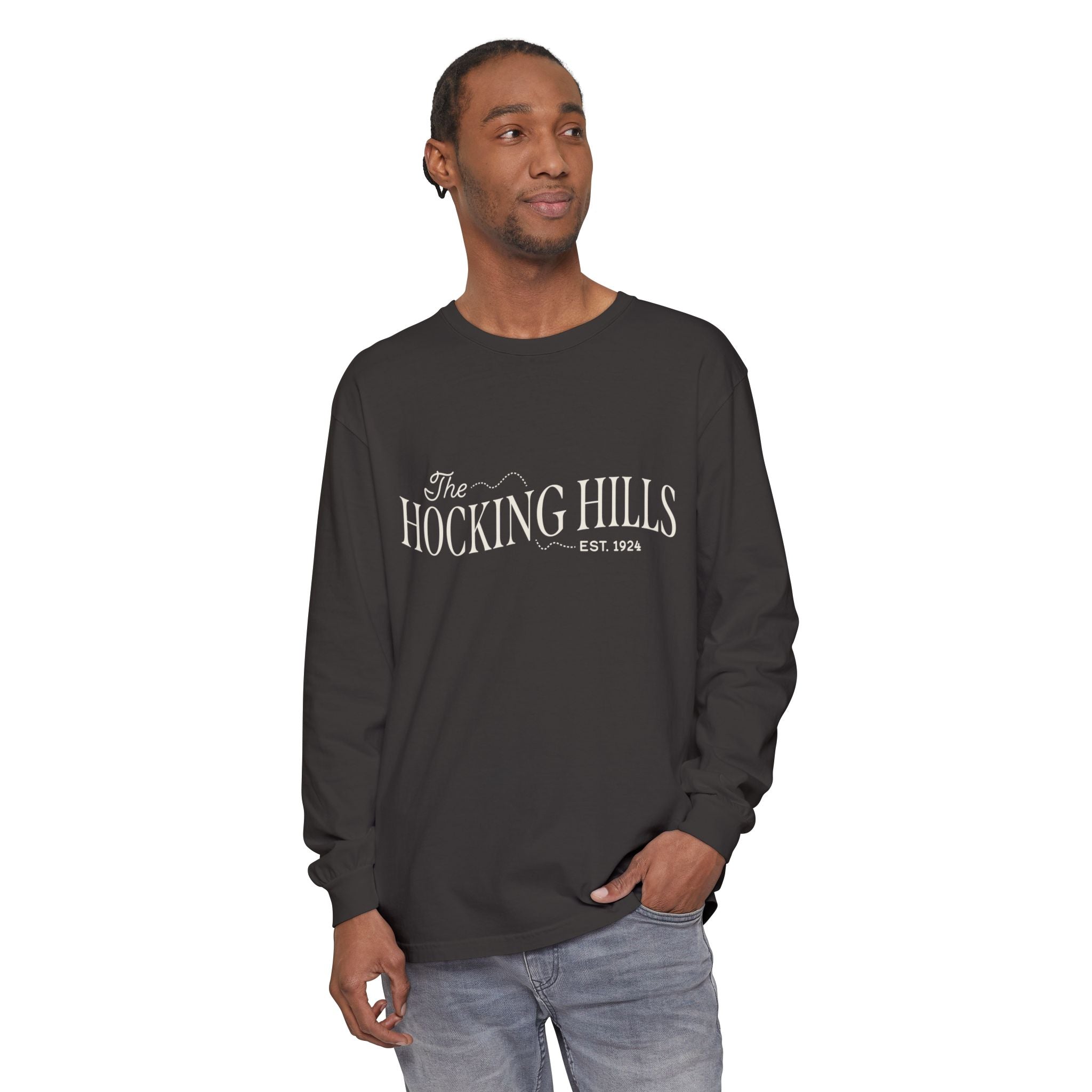 The Hocking Hills Long Sleeve Tee — Est. 1924 Rustic Outdoor Comfort