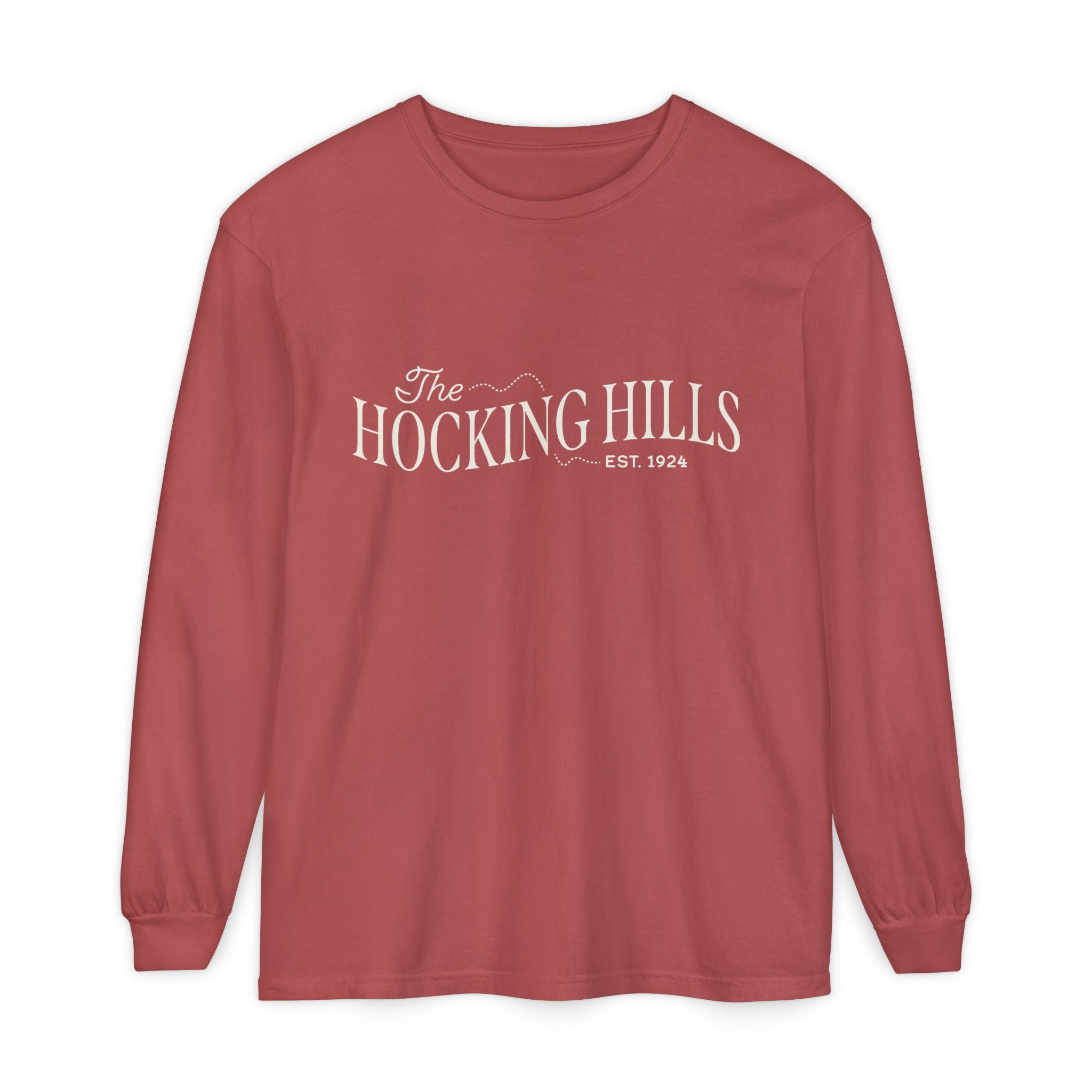 The Hocking Hills Long Sleeve Tee — Est. 1924 Rustic Outdoor Comfort