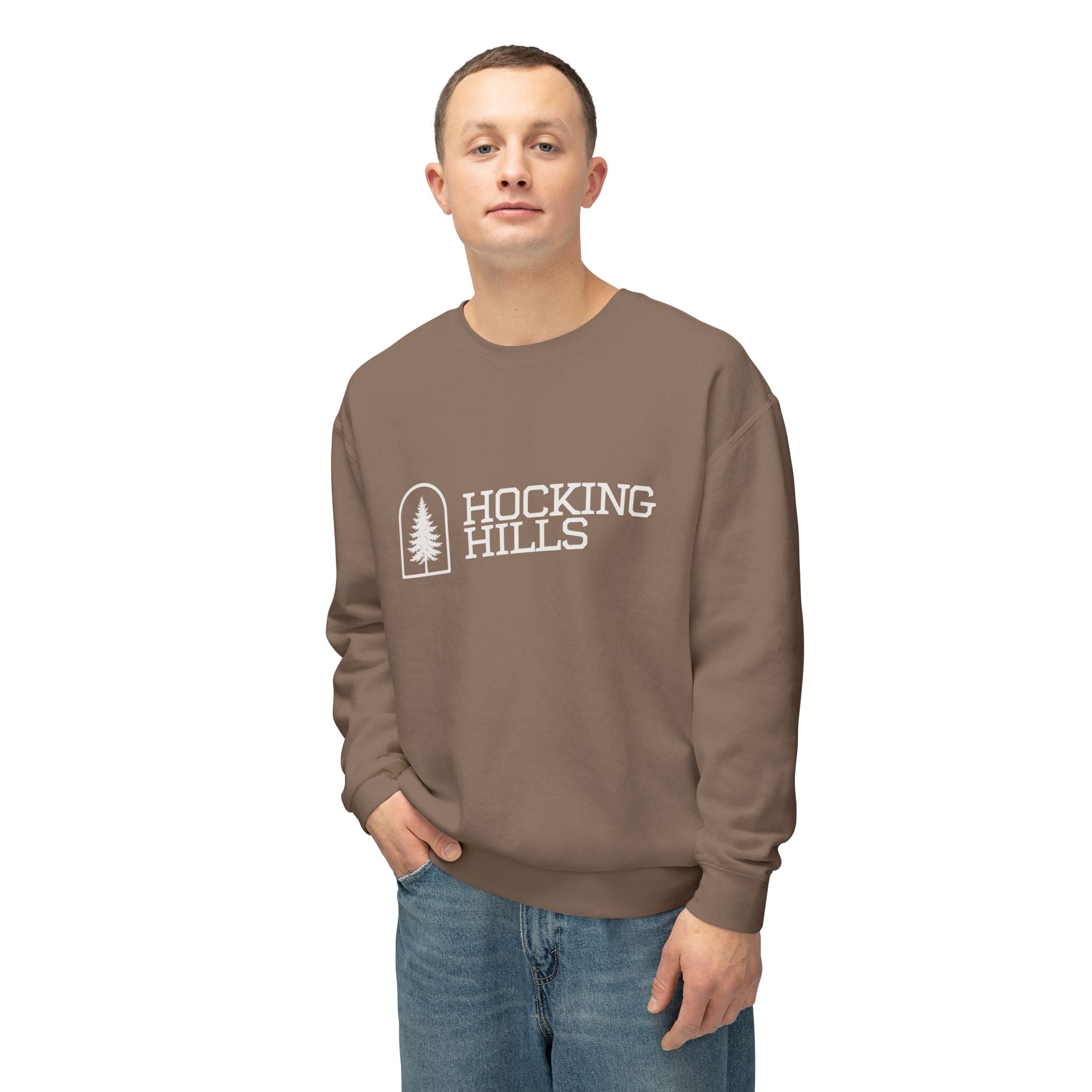 Hocking Hills Crewneck Sweatshirt — Minimal Tree Logo Pullover