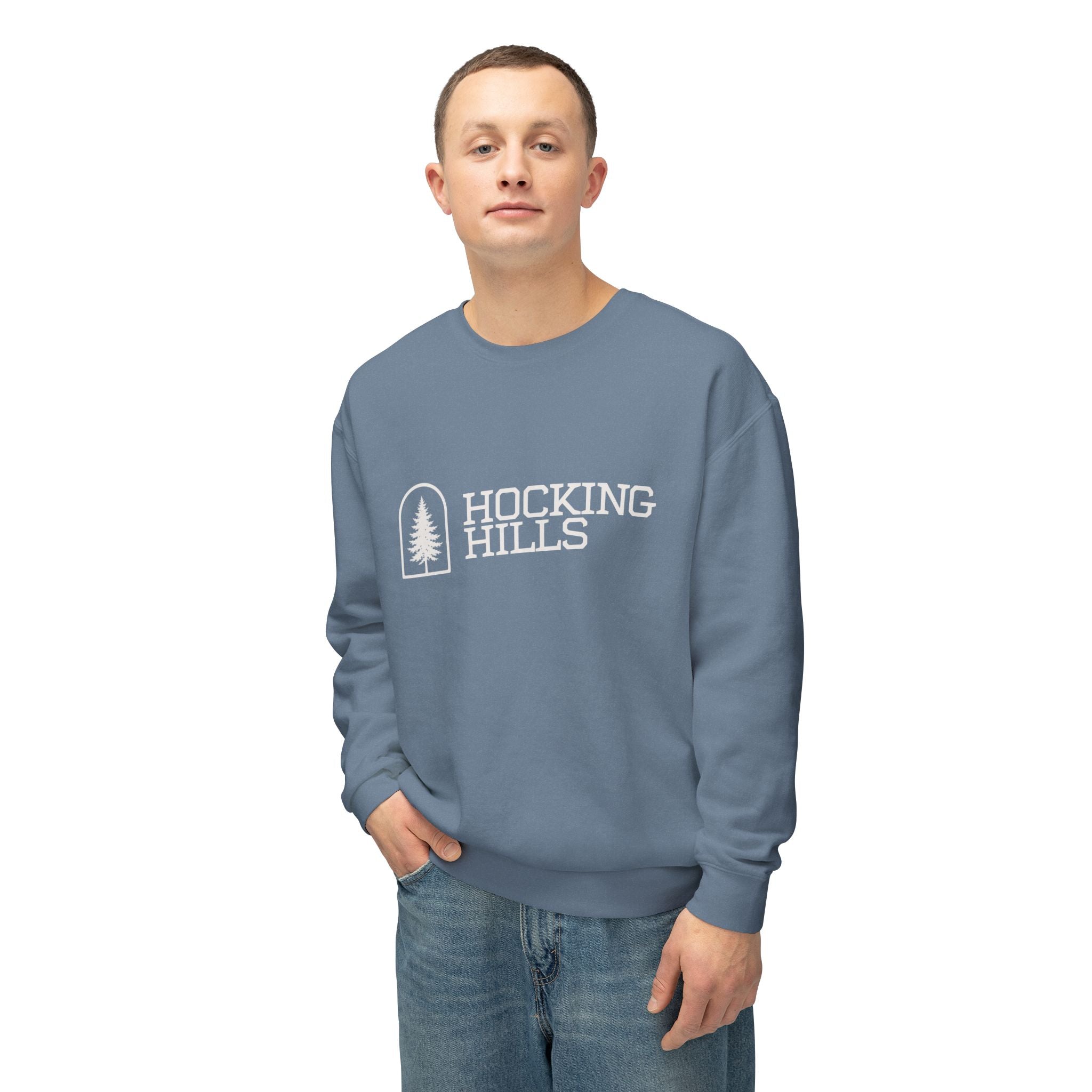 Hocking Hills Crewneck Sweatshirt — Minimal Tree Logo Pullover