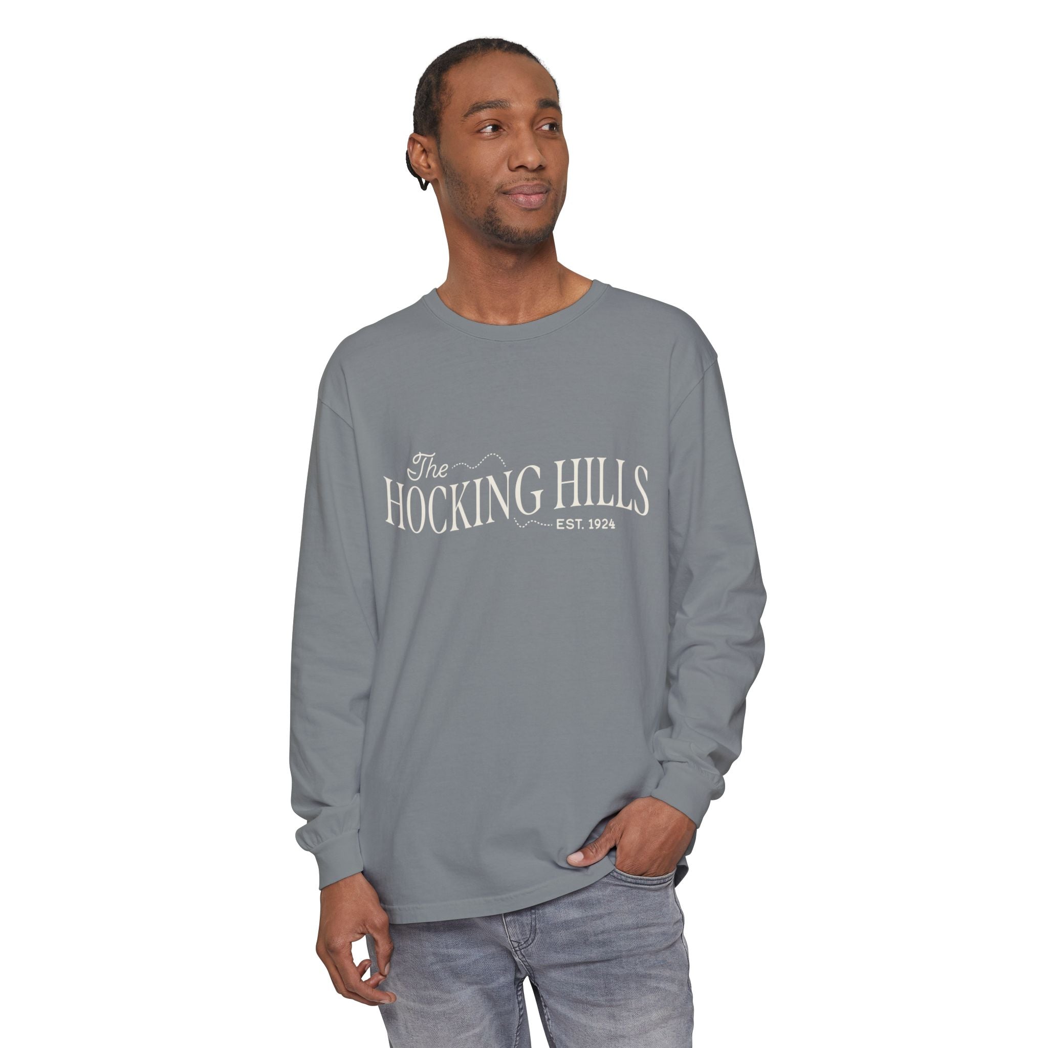 The Hocking Hills Long Sleeve Tee — Est. 1924 Rustic Outdoor Comfort